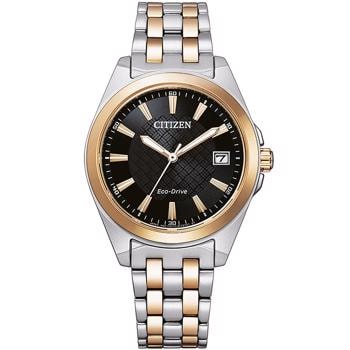 Citizen Eco-Drive tofarvet dameur, Ø36 mm